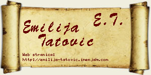 Emilija Tatović vizit kartica